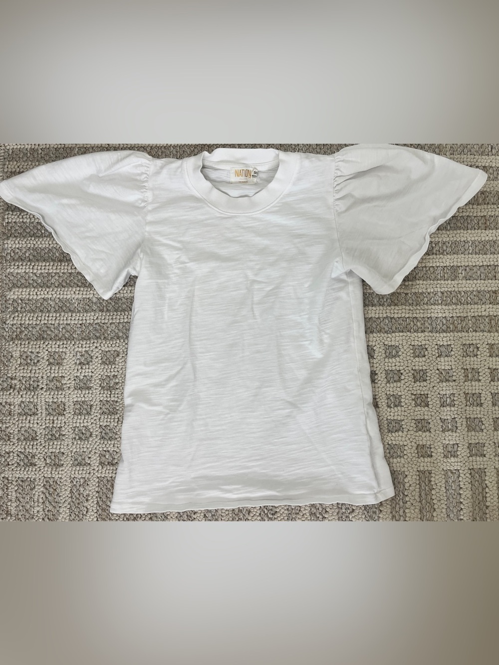 Nation White T-Shirt XS puffy sleeves